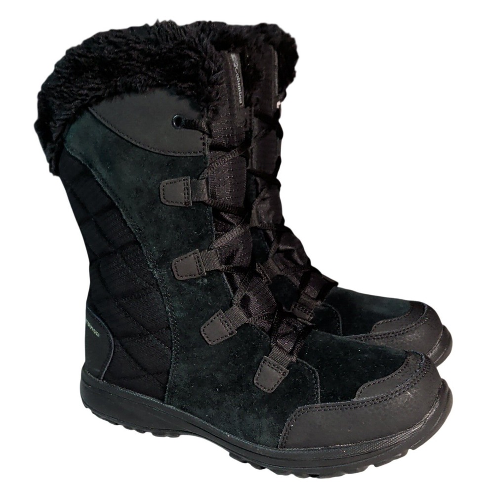 Columbia Ice Maiden II Boots Womens Size 8.5 Black Waterproof Winter Gorpcore